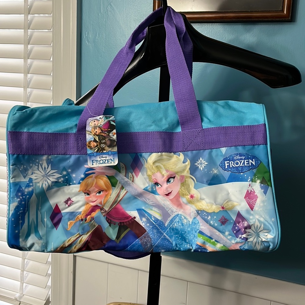 Disney Frozen Anna Elsa Duffle Dance Bag 18”x9”x10”